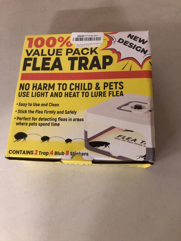 Photo 1 of 2 Pack Flea Traps for Inside Your Home, Flea Light Traps for Home Indoor with 4 Bulbs and 8 Sticky Discs, Bed Bug Trap Safe to Pets and Kids
