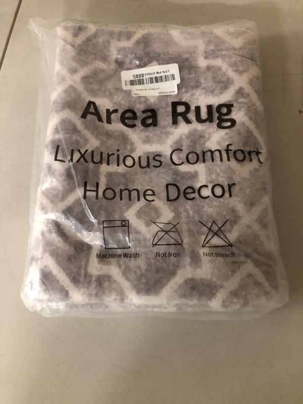Photo 1 of Wonnitar Moroccan Washable Area Rug Small 2x3 Grey Distressed Entryway Rug Non-Slip Doormat Modern Geometric Trellis Throw Rug for Bathroom Laundry Room Indoor Office (Silver Grey,2'x3')