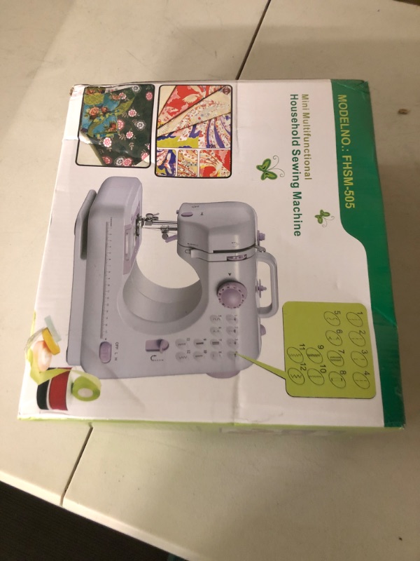 Photo 1 of Mini Sewing Machine for Beginners, Portable Electric Sewing Machine with Dual Speed, 12 Built-in Stitches, Foot Pedal, and Accessories Kit for Home DIY Projects & Gift