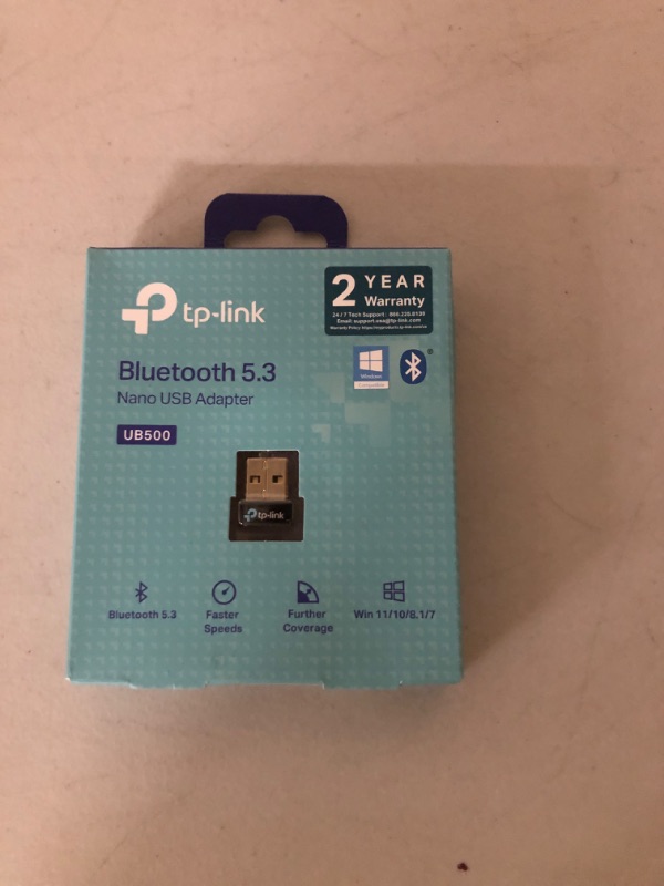 Photo 1 of TP-Link USB Bluetooth Adapter for PC - Bluetooth 5.4 Dongle Receiver, Plug and Play, Nano Design, EDR & BLE, Supports Windows 11/10/8.1/7 for Desktop, Laptop, PS5/PS4/Xbox Controller (UB500)