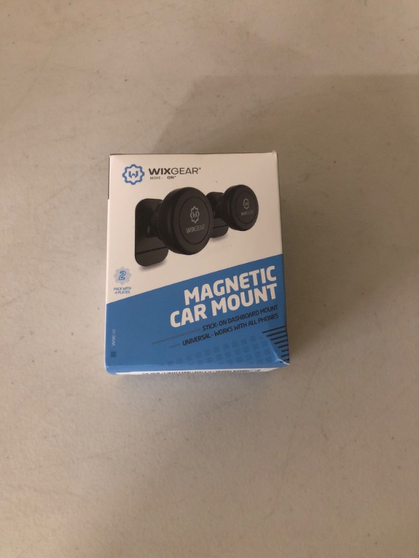 Photo 1 of WixGear Magnetic Car Mount [2-Pack] - Universal Stick-On Dashboard Magnetic Phone Holder for Car, Strong Magnet Mount for Cell Phones & Mini Tablets with Swift-Snap Technology