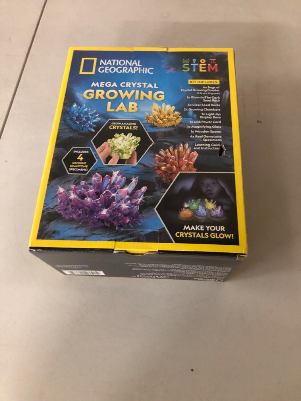 Photo 1 of National Geographic Mega Crystal Growing Kit - Grow 6 Crystals with Light-Up Stand, Science Gifts for Kids 8-12