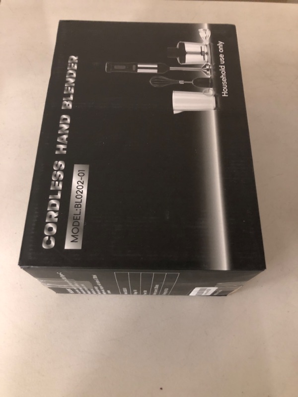 Photo 1 of WHUTO Cordless Immersion Hand Blender, 5-in-1 Variable Speed blender handheld,Rechargeable with 2000mAh Battery, BPA-Free & Dishwasher-Safe Accessories:700ml Beaker,Chopper,Whisk & Milk Frother,Black