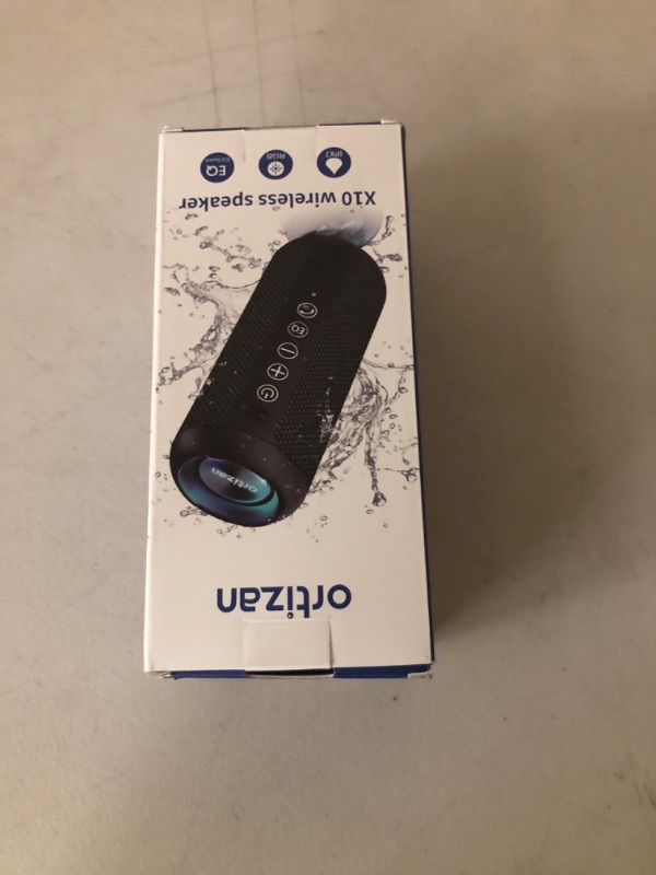 Photo 1 of Ortizan Portable Bluetooth Speaker: IPX7 Waterproof, 24W Loud Sound, Deep Bass, Bluetooth 5.3, LED Lights, Wireless Stereo Pairing, 30H Playtime, for Home/Outdoor/Party/Beach, Birthday Gift (Black)