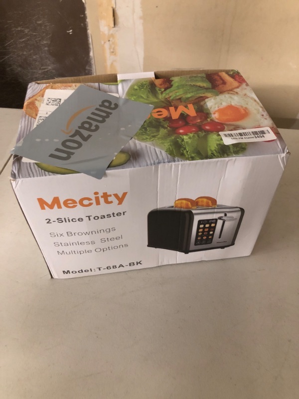 Photo 1 of Mecity 2 Slice Touch Screen Toaster, 1.5" Wide Slot, Stainless Steel Smart Toaster for Bagels, Muffins, Waffles, Gluten-Free Breads, Defrost, Reheat, Timer, 120V 825W, Matt Black