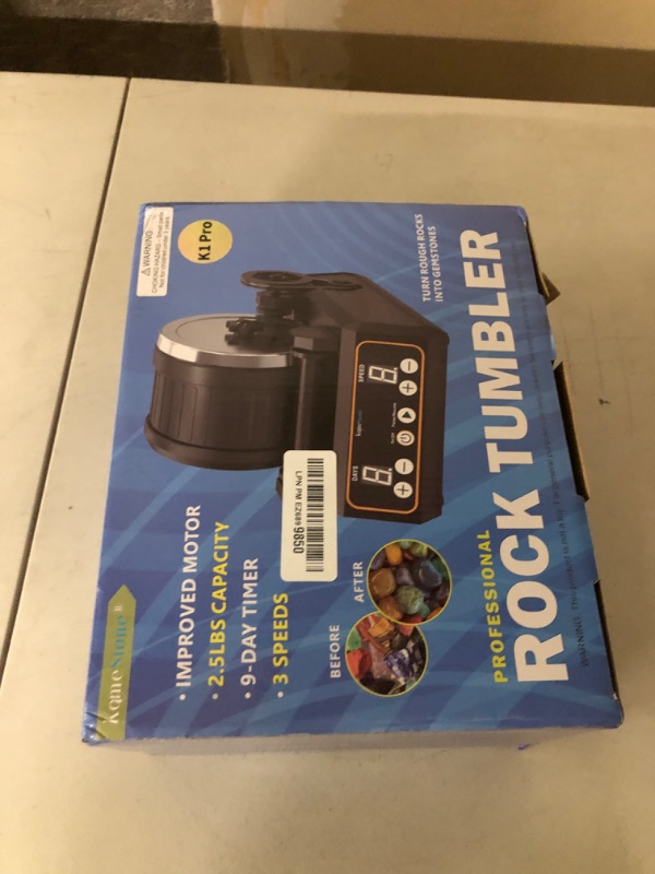 Photo 1 of KomeStone K1 Pro Professional Cutting-Edge Brushless Motor Advanced Rock Tumbler Polisher Kit, Extra Large 2.5Lb Barrel with 3-Speed Motor 9-Day Timer, Belts, Rough Gemstones, 4 Polishing Grits etc.