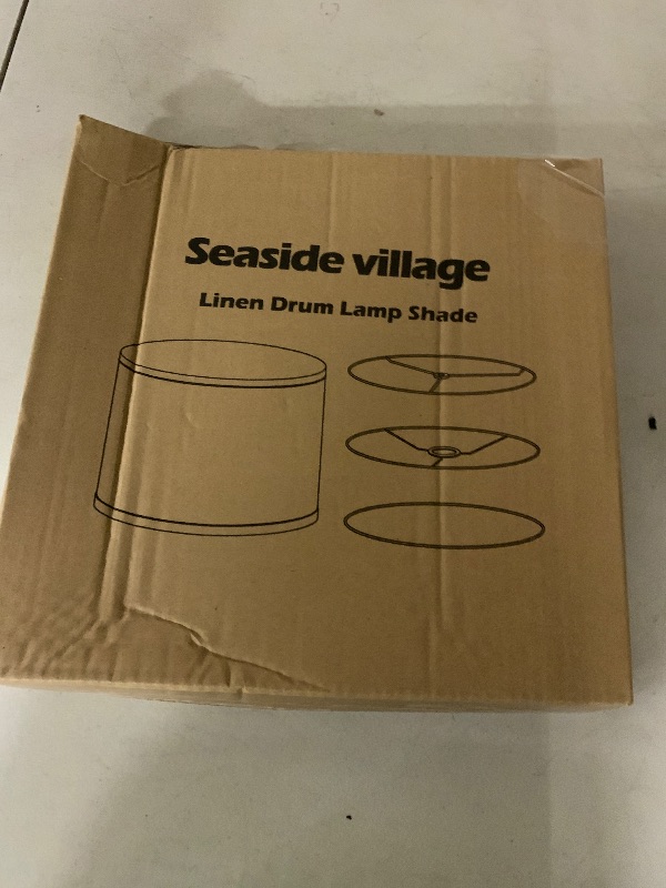 Photo 1 of Beige Drum Lamp Shade, 13" Top x 13" Bottom x 10" High, Two Different Top Rings (Spider and UNO Fitter), Lamp Shade for Table Lamps Floor Lamps, Natural Linen Lampshade Replacement, Assembly Required