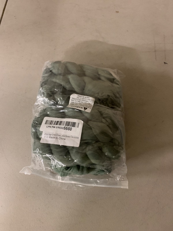 Photo 1 of 4 Pack Sage Green Cheesecloth Table Runner 20 x 120 inch Gauze Table Runners 10 FT Long,Semi Sheer Boho Cheese Cloth Fabric Table Runner Bulk for Wedding,Party,Baby Shower,Bridal Shower Decoration