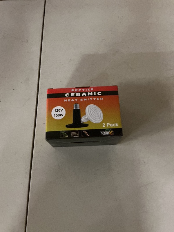 Photo 1 of LUCKY HERP 150W Ceramic Heat Emitter, Reptile Heat Bulbs, Ceramic Heat Lamp for Reptiles, Amphibian, Chicken, Dog, Cat (2-Pack)