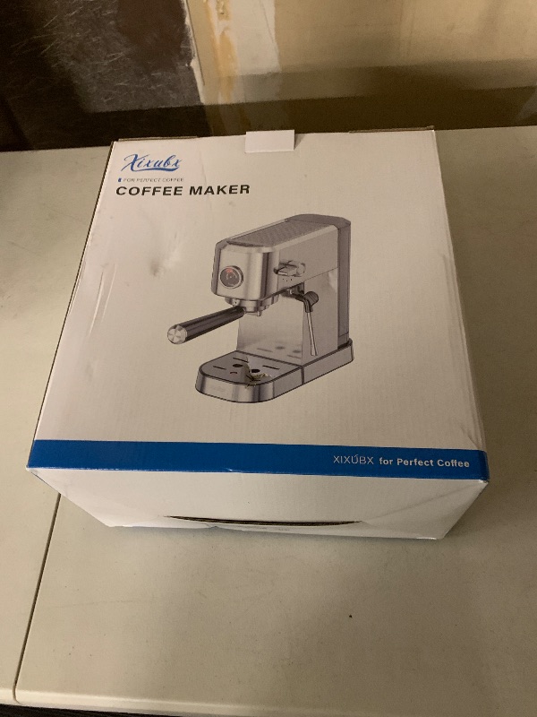 Photo 1 of XIXUBX 20Bar Espresso Machine, Compact Espresso Maker with Milk Frother, Stainless Steel Coffee Machine for Cappuccino&Latte, 42oz Water Tank, Visible Pressure Gauge, Home&Office, Silver
