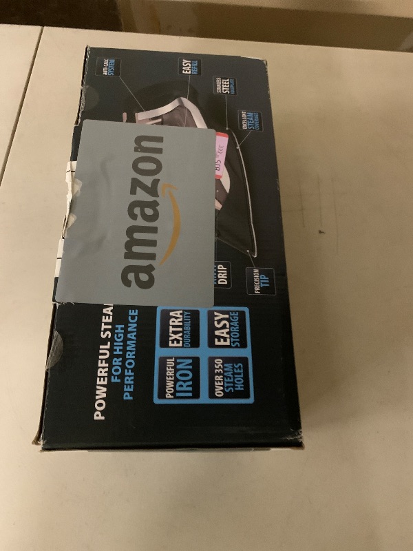 Photo 1 of Rowenta Access Stainless Steel Soleplate Steam Iron with Retractable Cord, Powerful Steam Diffusion, Auto-Off and Anti-Drip, 1725 Watts, Black Clothes Iron, DW2459