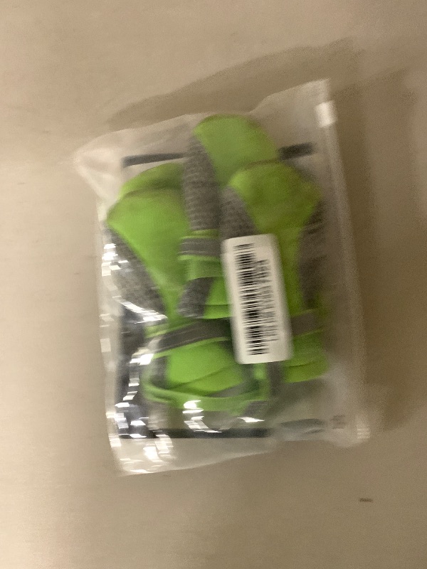 Photo 1 of LONSUNEER Puppy Soft Sole Nonslip Mesh Boots, with 2 Reflective Straps, Inner Width 1.6 Inch, Set of 4, Bright Green