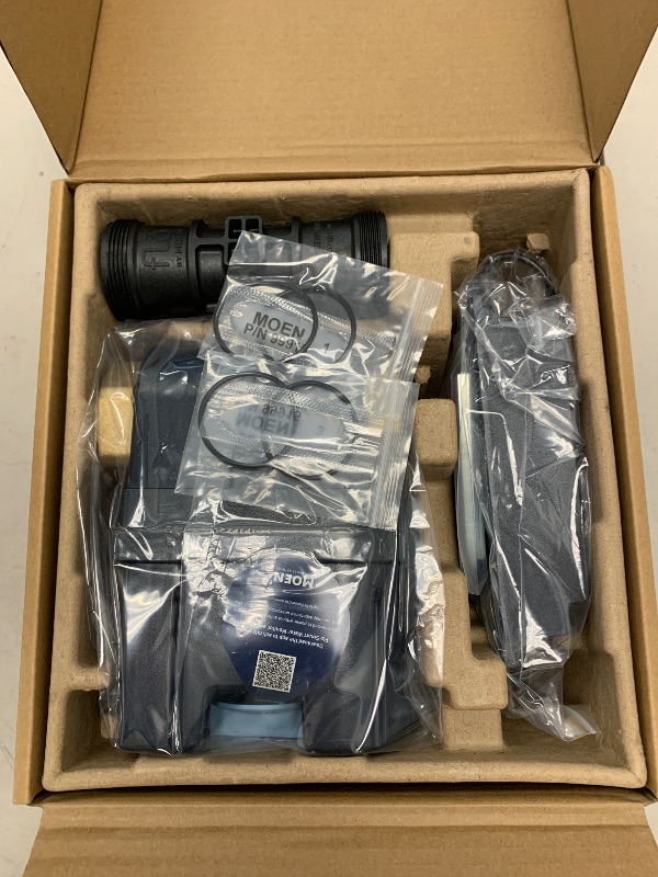 Photo 1 of Moen Flo Smart Water Monitor and Automatic Shutoff Sensor, Wi-Fi Connected Water Leak Detector for 1-1/4-Inch Diameter Pipe, 900-002