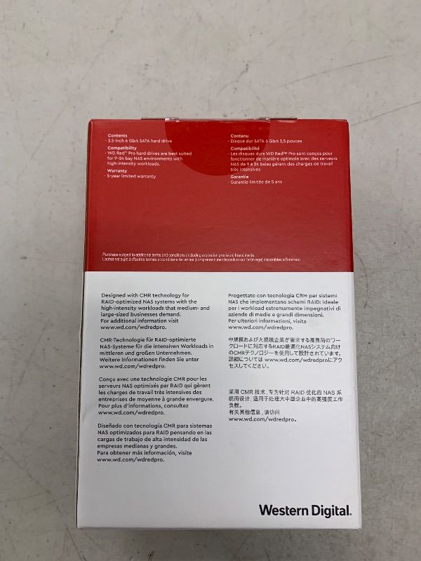 Photo 1 of Western Digital 6TB WD Red Pro NAS Internal Hard Drive HDD - 7200 RPM, SATA 6 Gb/s, CMR, 256 MB Cache, 3.5" - WD6005FFBX