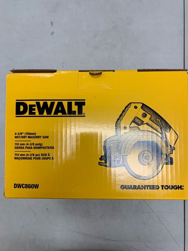 Photo 1 of DEWALT Wet Tile Saw, Masonry, 4-3/8-Inch (DWC860W)