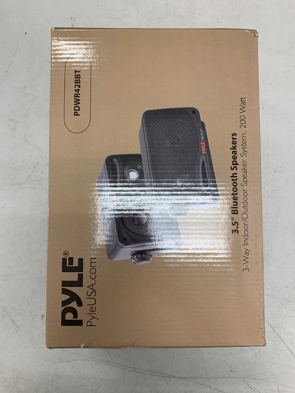 Photo 1 of Pyle Outdoor Waterproof Wireless Bluetooth Speaker - 3.5 Inch Pair 3-Way Active Passive Weatherproof Wall, Ceiling Mount Dual Speakers System w/Heavy Duty Grill, Patio, Indoor Use PDWR42BBT (Black)