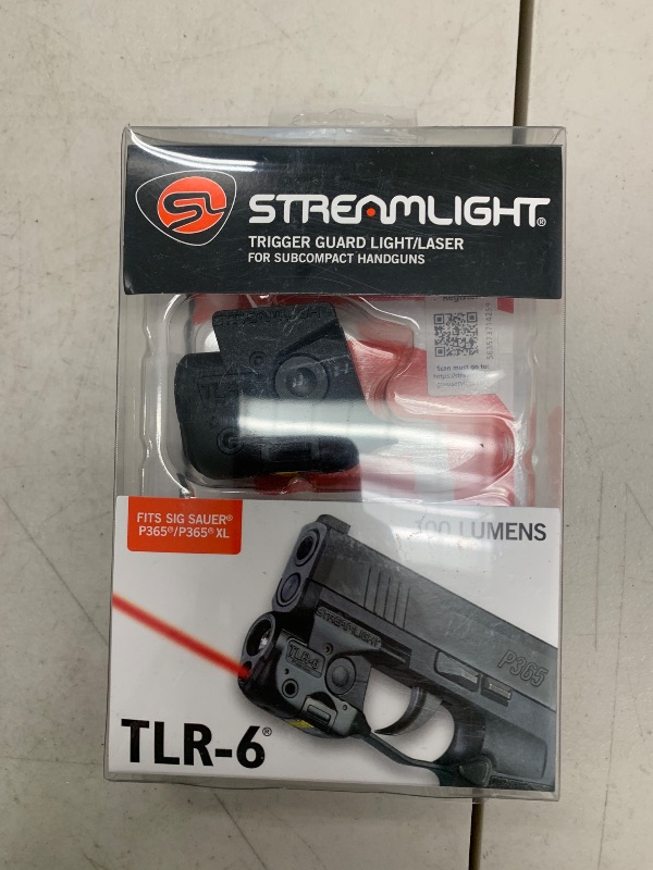 Photo 1 of Streamlight 69284 TLR-6 100-Lumen Tactical Weapon Light with Integrated Red Aiming Laser Designed Exclusively and Solely for Sig Sauer P365/XL, Black