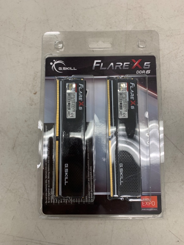 Photo 1 of G.SKILL Flare X5 Series DDR5 RAM (AMD Expo) 32GB (2x16GB) 6000MT/s CL30-38-38-96 1.35V Desktop Computer Memory U-DIMM - Matte Black (F5-6000J3038F16GX2-FX5)