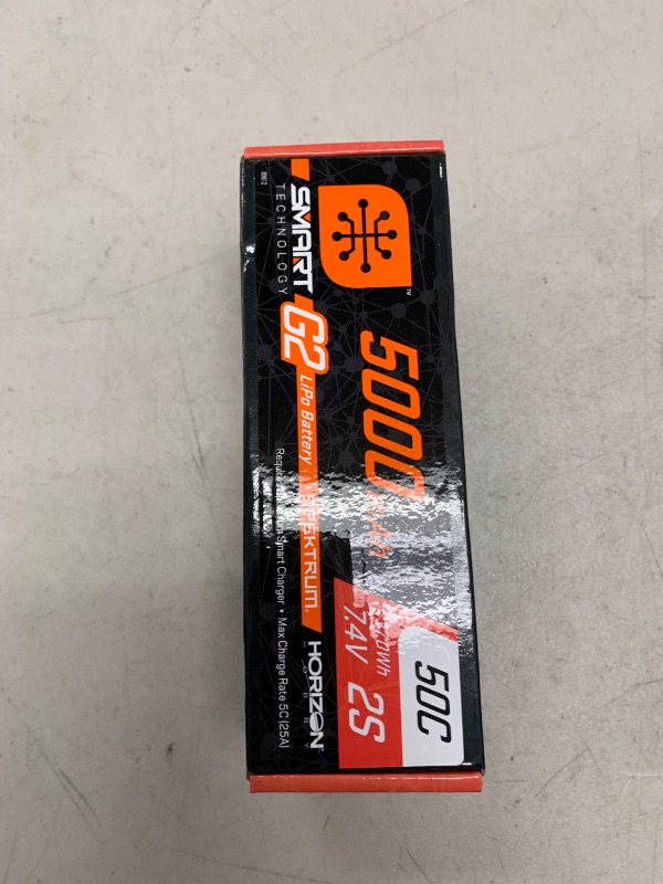 Photo 1 of Spektrum 7.4V 5000mAh 2S 50C Smart LiPo G2 Hard Case: IC5, SPMX52S50H5