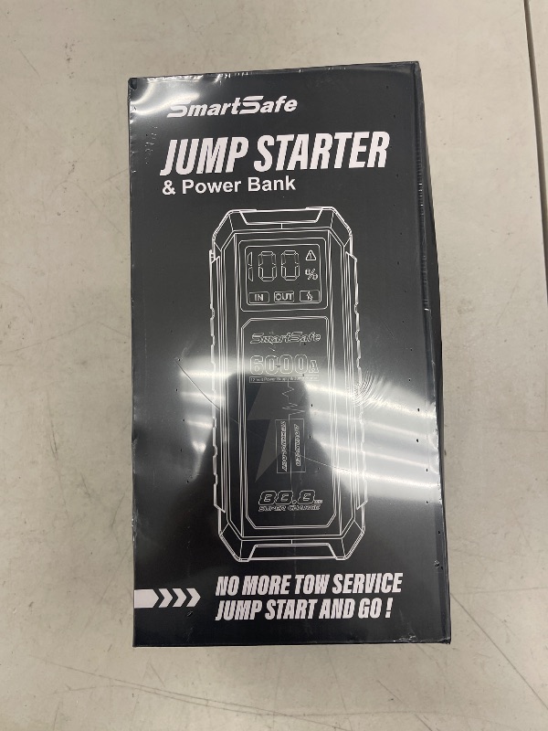 Photo 1 of Jump Starter Portable 6000A 24000mAh Car Battery Jumper Starter Battery Pack for Up to 10.0L Gas & 8.0L Diesel Engines 12V Jump Box Battery Charger with USB Ports 3 Modes Lighting Storage Case
