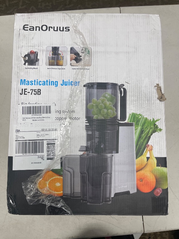 Photo 1 of Cold Press Juicer, 5.8" Wide Feed Chute Juice Extractor Machine with 400W, High Juice Yield, Slow Masticating Juicer for Whole Vegetables & Fruits, Metallic Silver