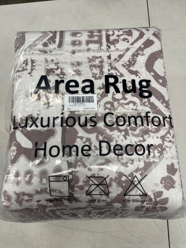 Photo 1 of Lahome Washable 6x9 Area Rugs for Living Room, Boho Farmhouse Carpet for Bedroom Low Pile Anti-Slip, Vintage Oriental Soft Mat for Dining Room Dorm Home Office Indoor Decor, Beige