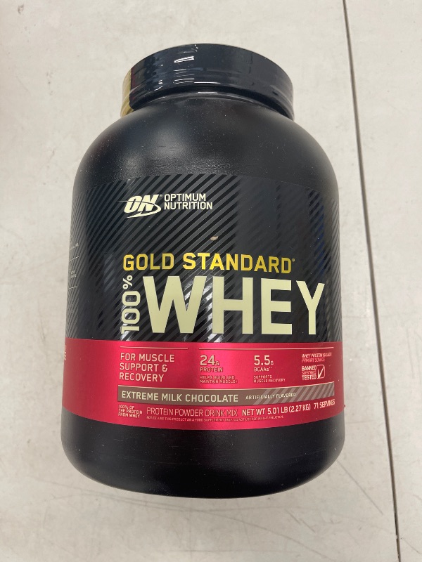 Photo 1 of Optimum Nutrition Gold Standard 100% Whey Protein Powder, Extreme Milk Chocolate, 5 Pound (Packaging May Vary)