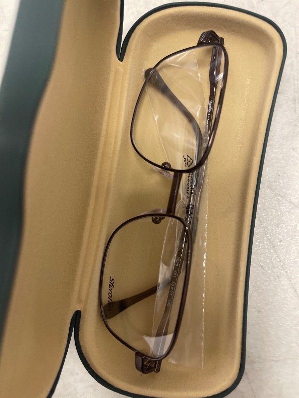 Photo 1 of Sferoflex Men's SF2298 Square Prescription Eyewear Frames, Shiny Black Cocoa/Demo Lens, 53 mm