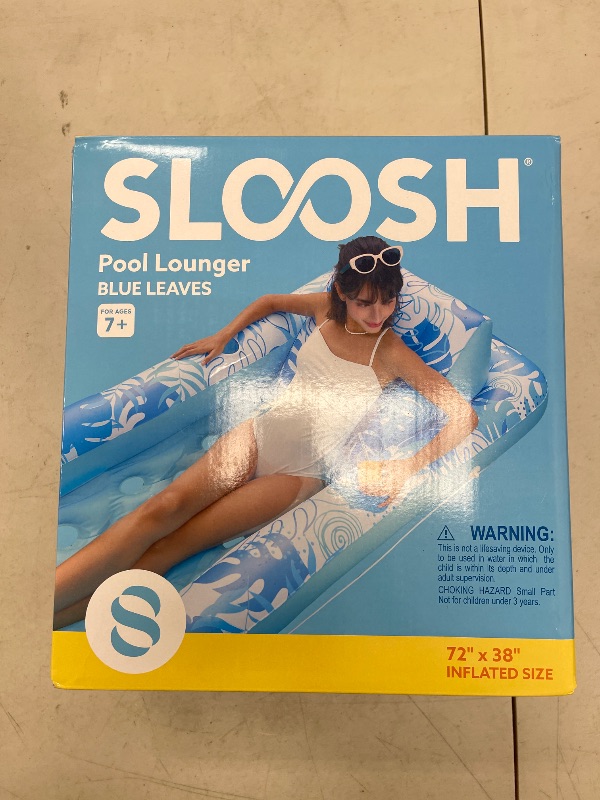 Photo 1 of SLOOSH Inflatable Pool Floats with Cooling Water Hole,72" x 38" Daybed Pool Lounger Adults with Cup Holders, Adjustable Backrest Tanning Lounger Chair, Floaties Rafts (Blue)