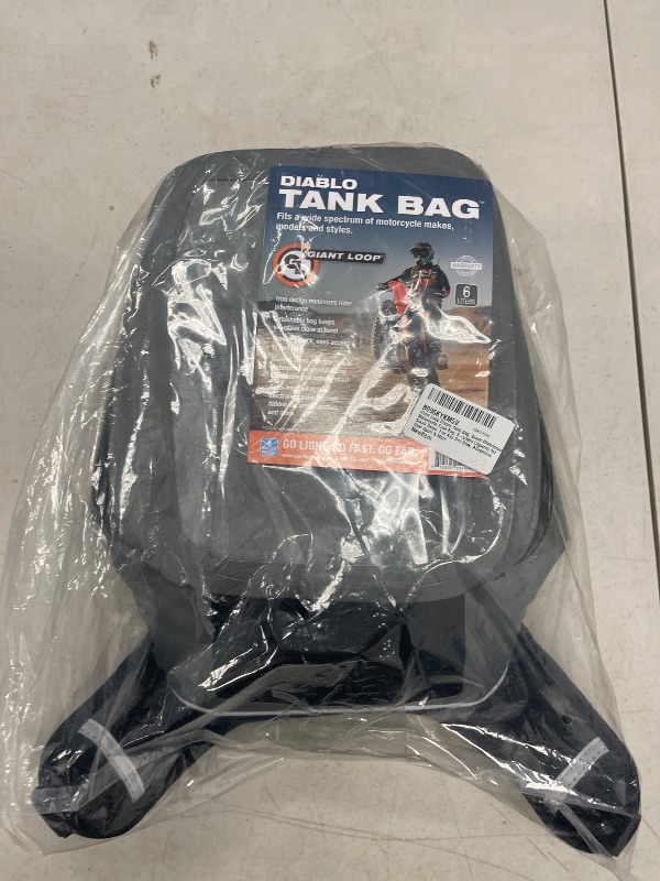 Photo 1 of Giant Loop Diablo Tank Bag, Black Waterproof Motorcycle Tank Bag, 6-Liters Capacity for Small Items, Fits Any Dirt Bike, Adventure, Dual Sport & More