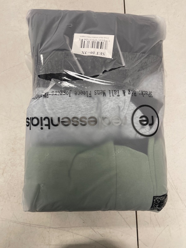 Photo 1 of Real Essentials 3 Pack: Men's Tech Fleece Ultra-Soft Jogger Athletic Sweatpants with Pockets (Available in Big & Tall), Set 10, 3X,