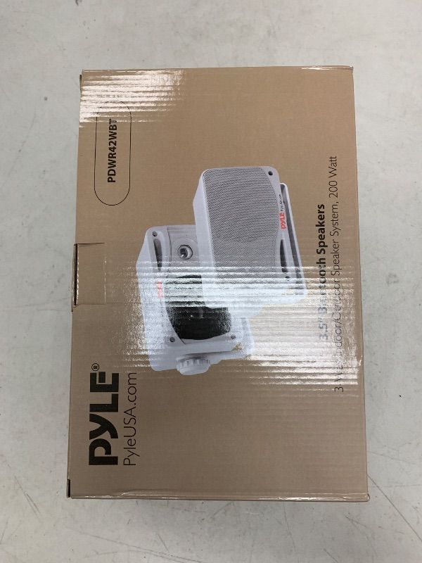 Photo 1 of Pyle Outdoor Waterproof Wireless Bluetooth Speaker - 3.5 Inch Pair 3-Way Active Passive Weatherproof Wall, Ceiling Mount Dual Speakers System w/Heavy Duty Grill, Patio, Indoor Use PDWR42BBT (Black)