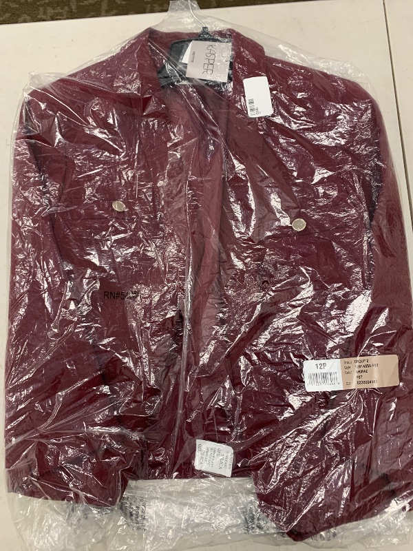 Photo 1 of Kasper Women's Petite Stretch Crepe Shawl JKT with WELT Pocket, Shiraz