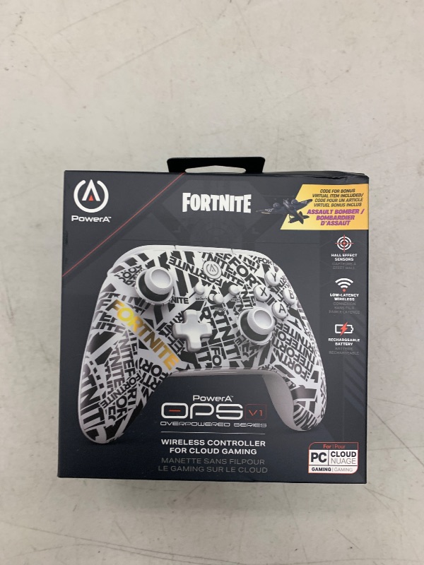 Photo 1 of PowerA OPS v1 Wireless Controller for Cloud Gaming - Fortnite Edition, gamepad, wired video game controller, gaming controller, works with Windows 10/11, Bonus Virtual Item Included, Customizable PC HQ App