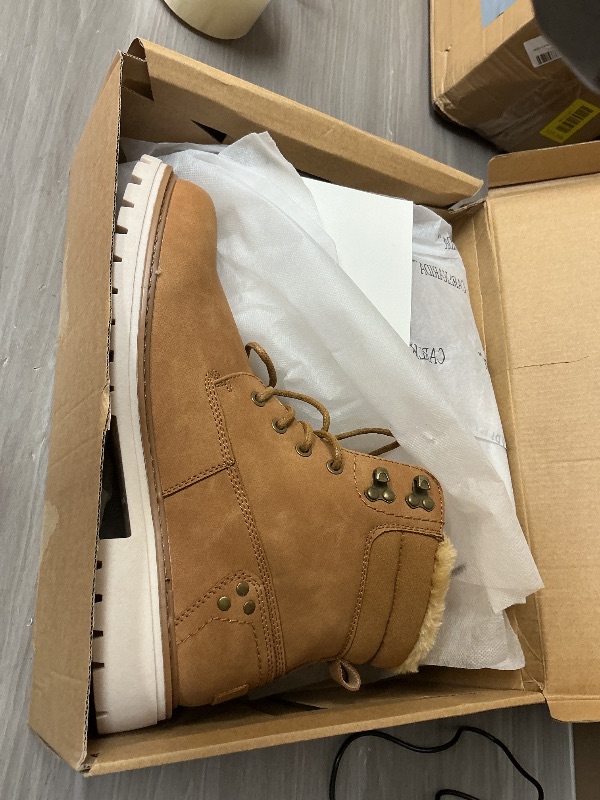 Photo 1 of CARLKARIDA Mens Snow Boots Fur Lined Hiking Boots Waterproof Anti-Slip Outdoor Climbing Shoes 10.5
