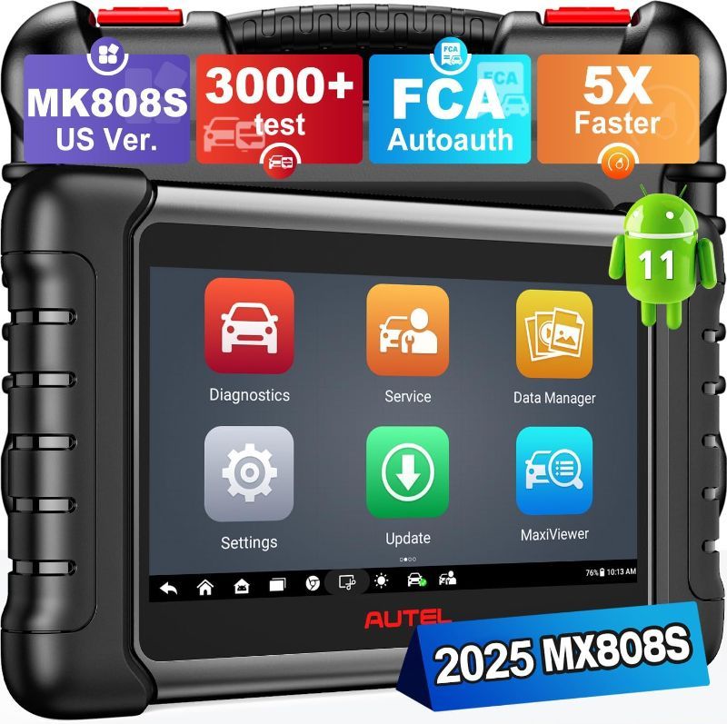 Photo 1 of Autel Scanner MaxiCheck MX808S, 2025 US Ver. of MaxiCOM MK808S/ MK808Z, Bidirectional 11OS as MX900 MK900 MK900BT, 3000+ Active Test, 28+ Service, OE All System OBDII Diagnostic Tool, FCA Autoauth
