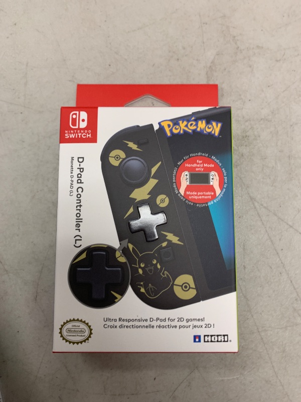 Photo 1 of Hori Nintendo Switch D-Pad Controller (L) (Pokemon: Black & Gold Pikachu) By - Officially Licensed By Nintendo and the Pokemon Company International - Nintendo Switch