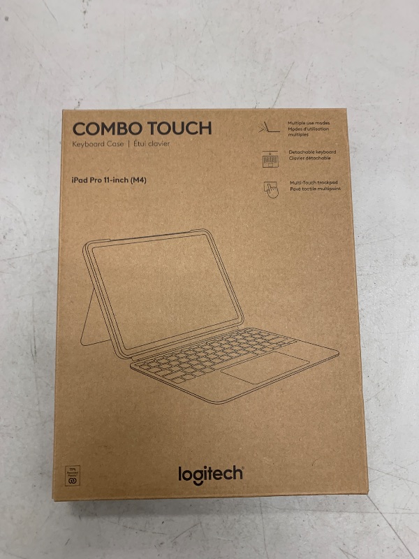 Photo 1 of Logitech Combo Touch iPad Pro 11-inch (M4)(2024) Keyboard Case - Detachable Backlit Keyboard for iPad Pro 11, Kickstand, Multi-use Mode - Midnight Black