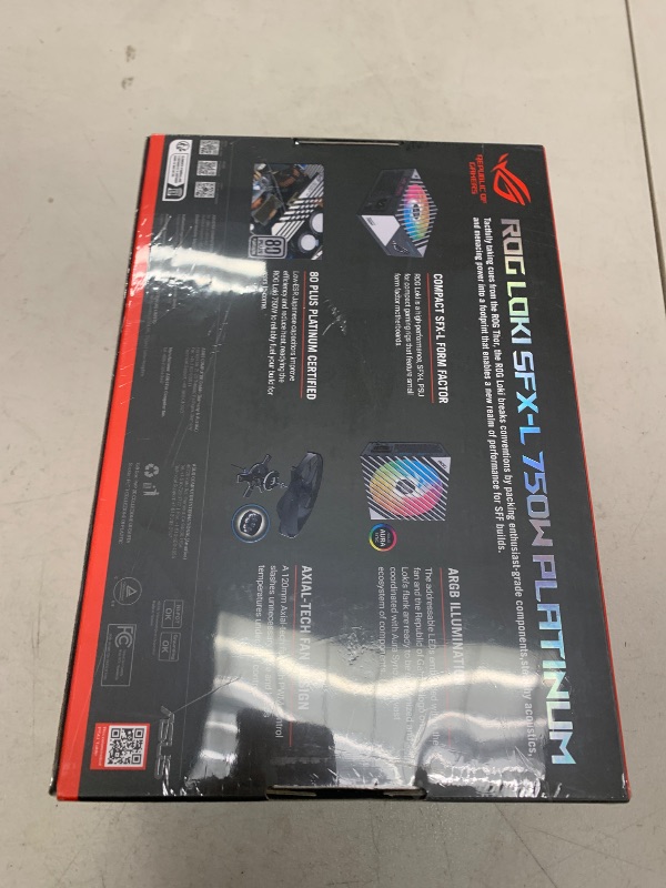 Photo 1 of ASUS ROG Loki SFX-L 750W Platinum (Fully Modular Power Supply, 80+ Platinum, Lambda A Certified, 120mm PWM ARGB Fan, Aura Sync, ATX 3.0 Compatible, PCIe 5.0 Ready, 10 Year Warranty)