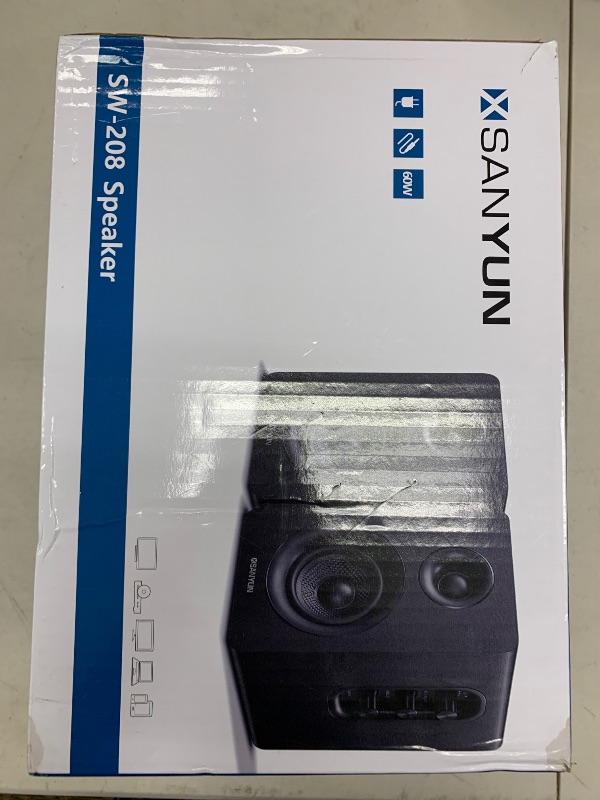 Photo 1 of SW208 3" Active Bluetooth 5.0 Bookshelf Speakers – 60W Carbon Fiber Speaker Unit - Built-in 24bit DAC Dynamic 3D Surround Sound 2.0 Computer PC Monitor Gaming (Pair, White)