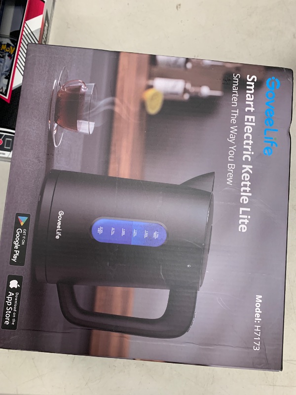 Photo 1 of GoveeLife Smart Kettle Temperature Control 1.7L, 1500w WiFi Tea Kettle Electric with LED Indicator Lights, Remotely Control, 2H Keep Warm, 4 Presets Hot Water Boiler for Tea & Coffee & DIY

