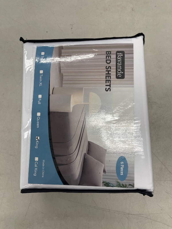 Photo 1 of ILAVANDE White King Sheets Set 6 Piece,Hotel Luxury Super Soft 1800 Series Microfiber Bed Sheets King Set-Wrinkle & Fade Resistant-14 Deep Pockets Sheets for King Size Bed(King,White)