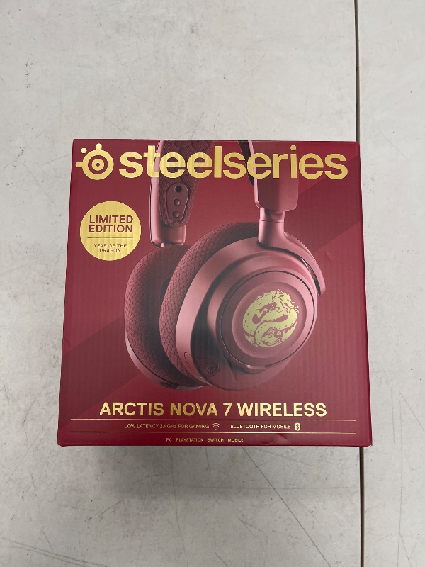 Photo 1 of SteelSeries Arctis Nova 7 Wireless Multi-Platform Gaming Headset – Dragon Edition – Two Speaker Plate Sets — Dual Wireless 2.4GHz & Bluetooth – 38 HR Fast Charge Battery – PC, PS, Mac, Mobile, Switch
