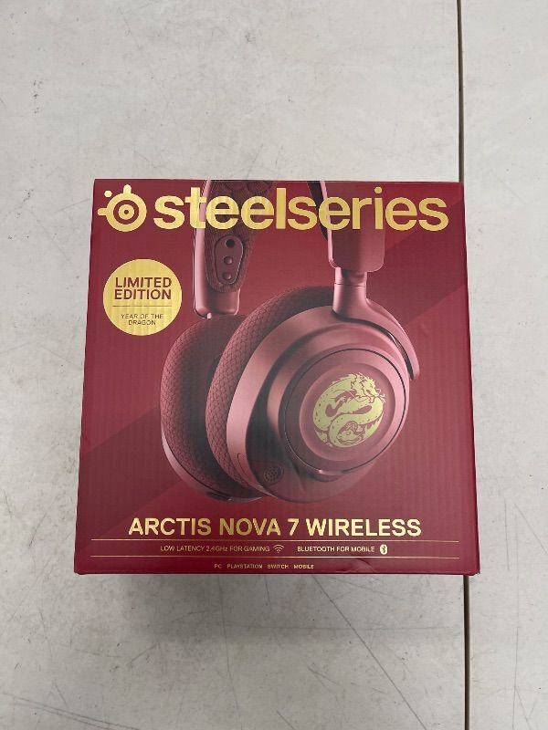 Photo 1 of SteelSeries Arctis Nova 7 Wireless Multi-Platform Gaming Headset – Dragon Edition – Two Speaker Plate Sets — Dual Wireless 2.4GHz & Bluetooth – 38 HR Fast Charge Battery – PC, PS, Mac, Mobile, Switch