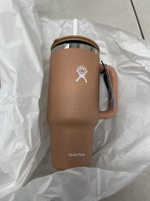 Photo 1 of Hydro Flask 32 Oz Travel Tumbler with Handle, Lid and Straw - Insulated Stainless Steel in Sandy