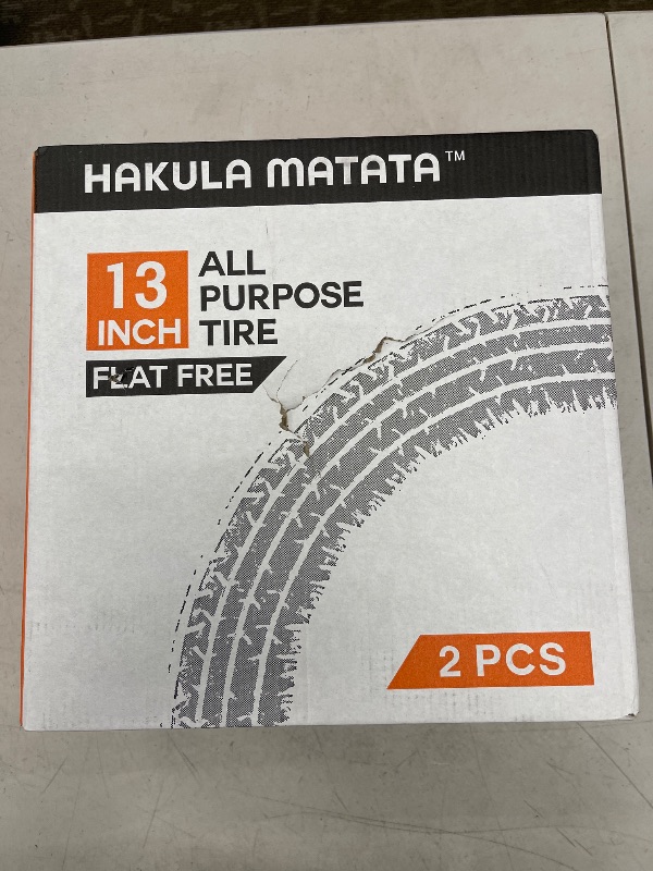 Photo 1 of 13" Solid Flat Free Tires and Wheels 2 Pcs, 3.50-9 Rubber Tire Replacement Axle Bore Hole, Air less Wheel for Hand Truck/Trolley/Garden Cart/Lawn Mower/Wheelbarrow, 2Packs, Black
