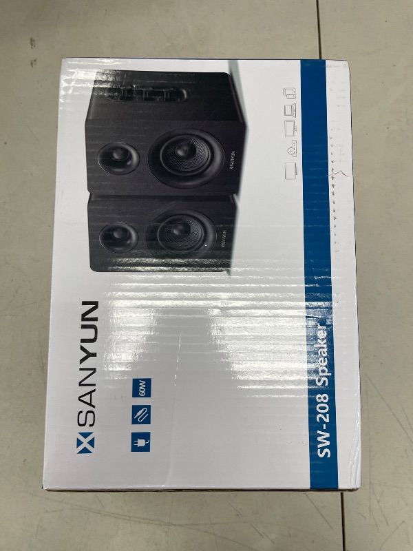 Photo 1 of SW208 3" Active Bluetooth 5.0 Bookshelf Speakers – 60W Carbon Fiber Speaker Unit - Built-in 24bit DAC Dynamic 3D Surround Sound 2.0 Computer PC Monitor Gaming (Pair, White)