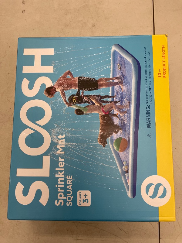 Photo 1 of SLOOSH 120" Non-Slip Splash Pad Sprinkler - Summer Water Toys Sprinkler Mat for Kids Toddlers Dogs, Outdoor Backyard Pool Party Decor Outside Water Games Fountain Wading Baby Pool Boys Girls Gifts