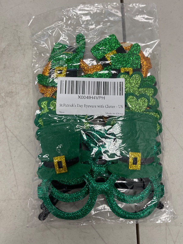 Photo 1 of KatchOn, Glitter St Patricks Day Glasses - Pack of 6 | St Patricks Day Photo Booth Props for St Patricks Day Decorations | Saint Patricks Day Glasses for St Patricks Day Decor | Shamrock Glasses