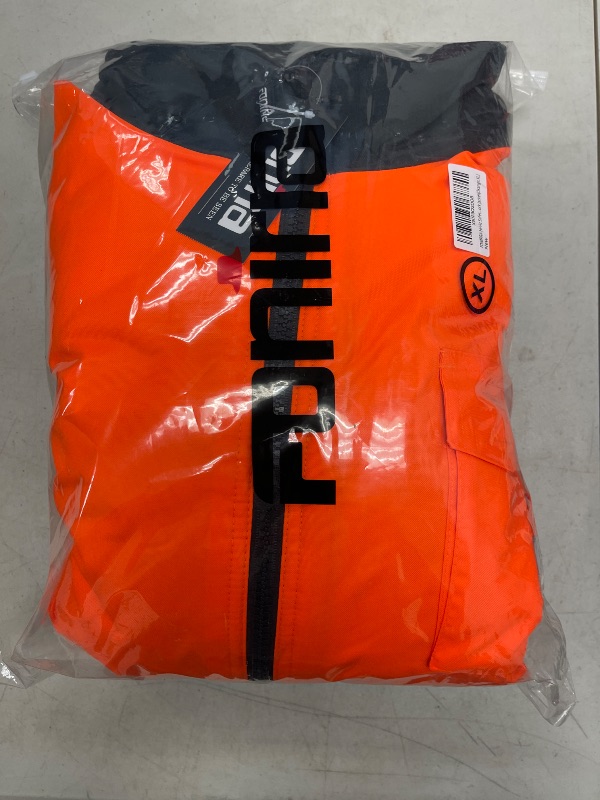Photo 1 of FONIRRA High Visibility Safety Jackets for Men with Fleece Liner,ANSI Class 3 Reflective Waterproof Bomber Jacket(Orange,XL)